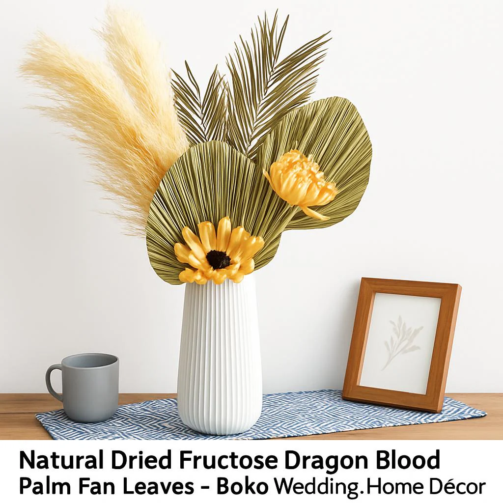 Natural Dried Fructose Dragon Blood Palm Fan Leaves – Boho Wedding & Home Décor - Image 3