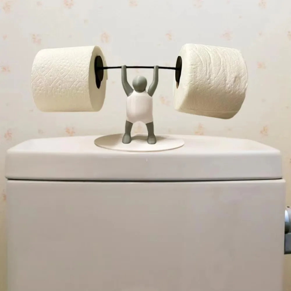Funny Weightlifter Toilet Roll Holder Space Saving Plastic 3D Printed Toilet Paper Rack Fitness Themed - Image 12