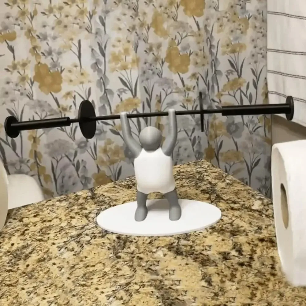 Funny Weightlifter Toilet Roll Holder Space Saving Plastic 3D Printed Toilet Paper Rack Fitness Themed - Image 8