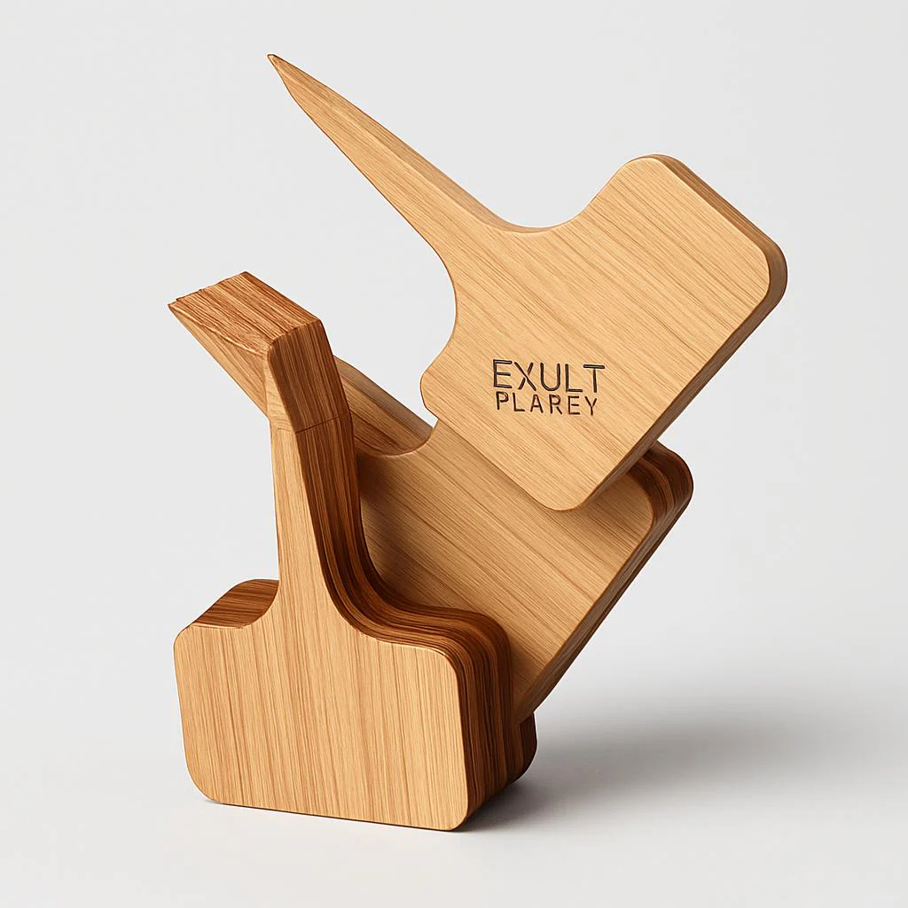 Eco-Friendly Geometric Wooden Hooks for Home Organization - Image 2