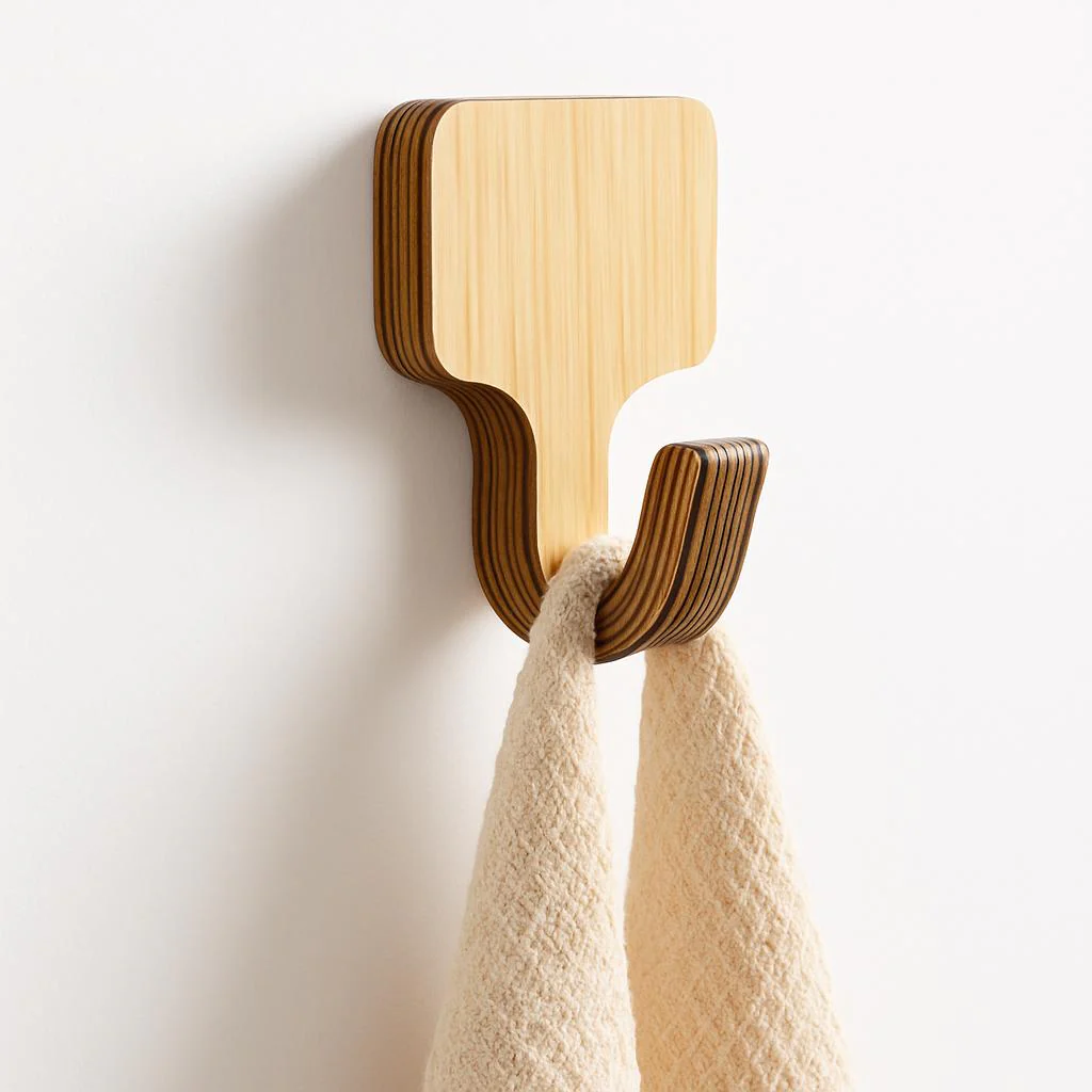 Eco-Friendly Geometric Wooden Hooks for Home Organization - Image 4