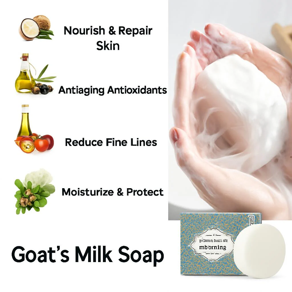 Natural Round Goat's Milk Soap Bar - Biodegradable & Plastic-Free - Image 5