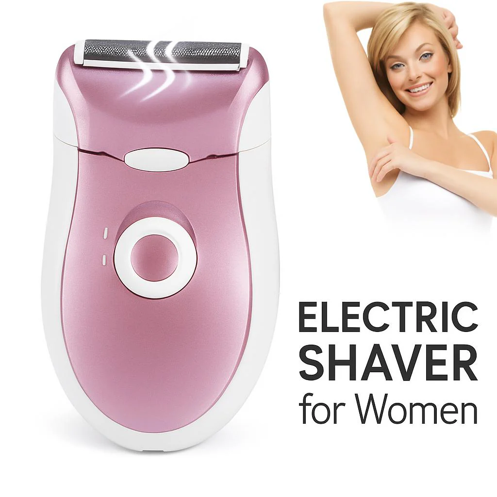 Eco-Friendly Rechargeable Electric Shaver for Women - Pink & White - Image 2