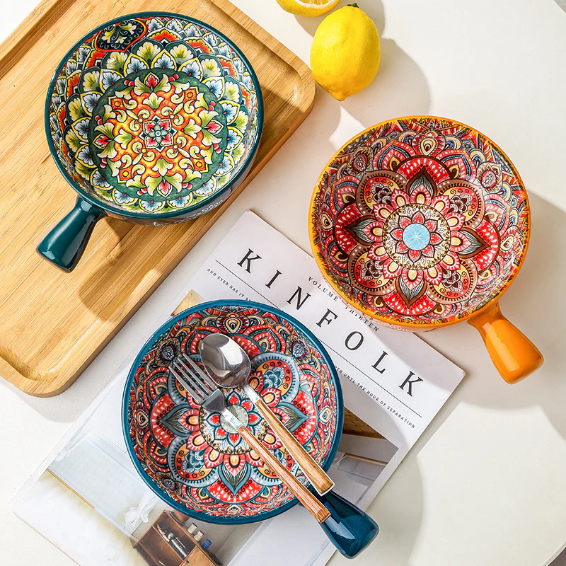 Eco-Friendly Multicolored Ceramic Salad & Dessert Bowls - Image 10