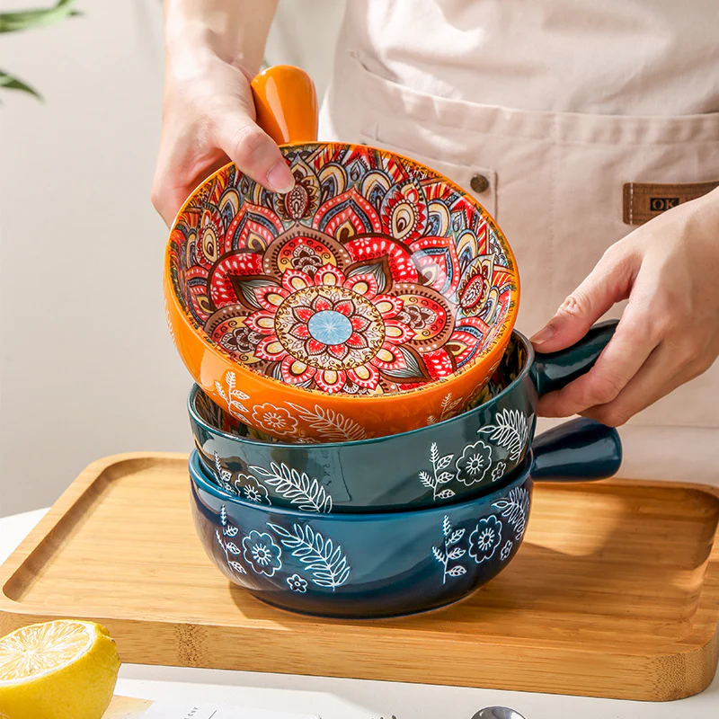 Eco-Friendly Multicolored Ceramic Salad & Dessert Bowls - Image 14
