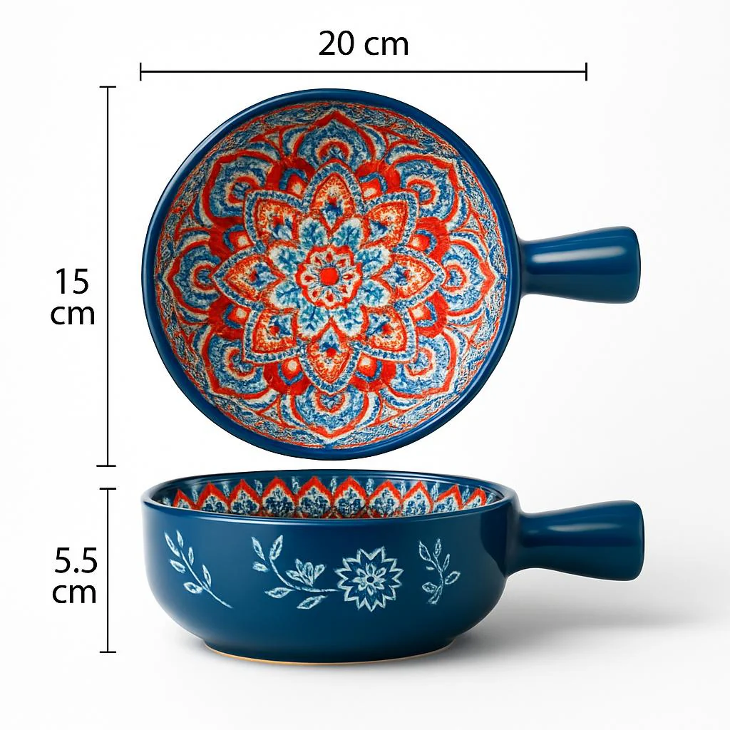 Eco-Friendly Multicolored Ceramic Salad & Dessert Bowls - Image 9