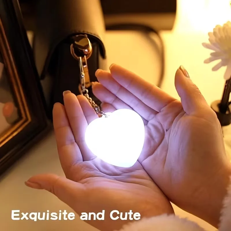 Glow Heart Light Rechargeable Purse Light Touch-Sensitive Heart Cloud Shaped LED Bag Lamp Women USB Charging Compact Wallet Ligh