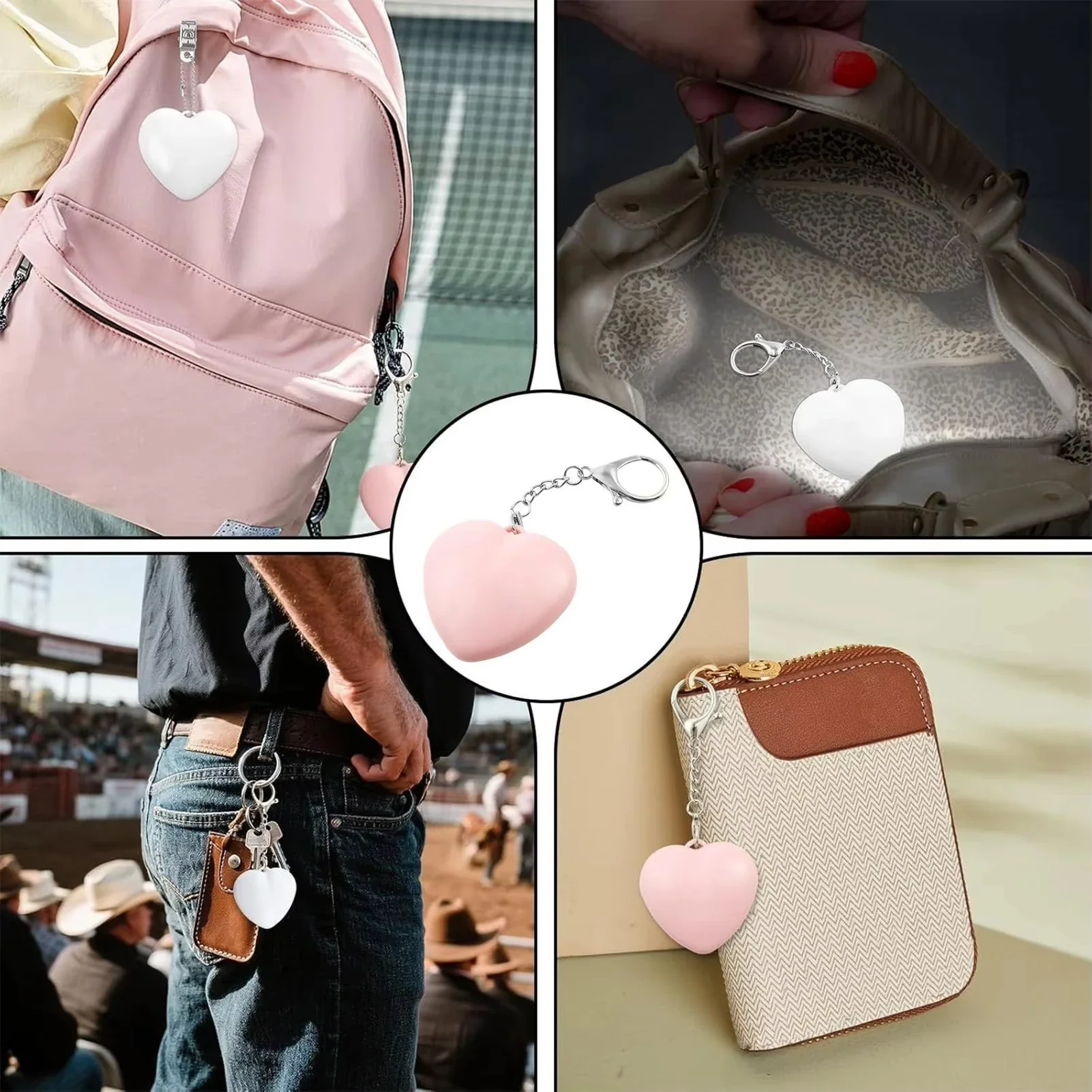 Glow Heart Light Rechargeable Purse Light Touch-Sensitive Heart Cloud Shaped LED Bag Lamp Women USB Charging Compact Wallet Ligh - Image 3