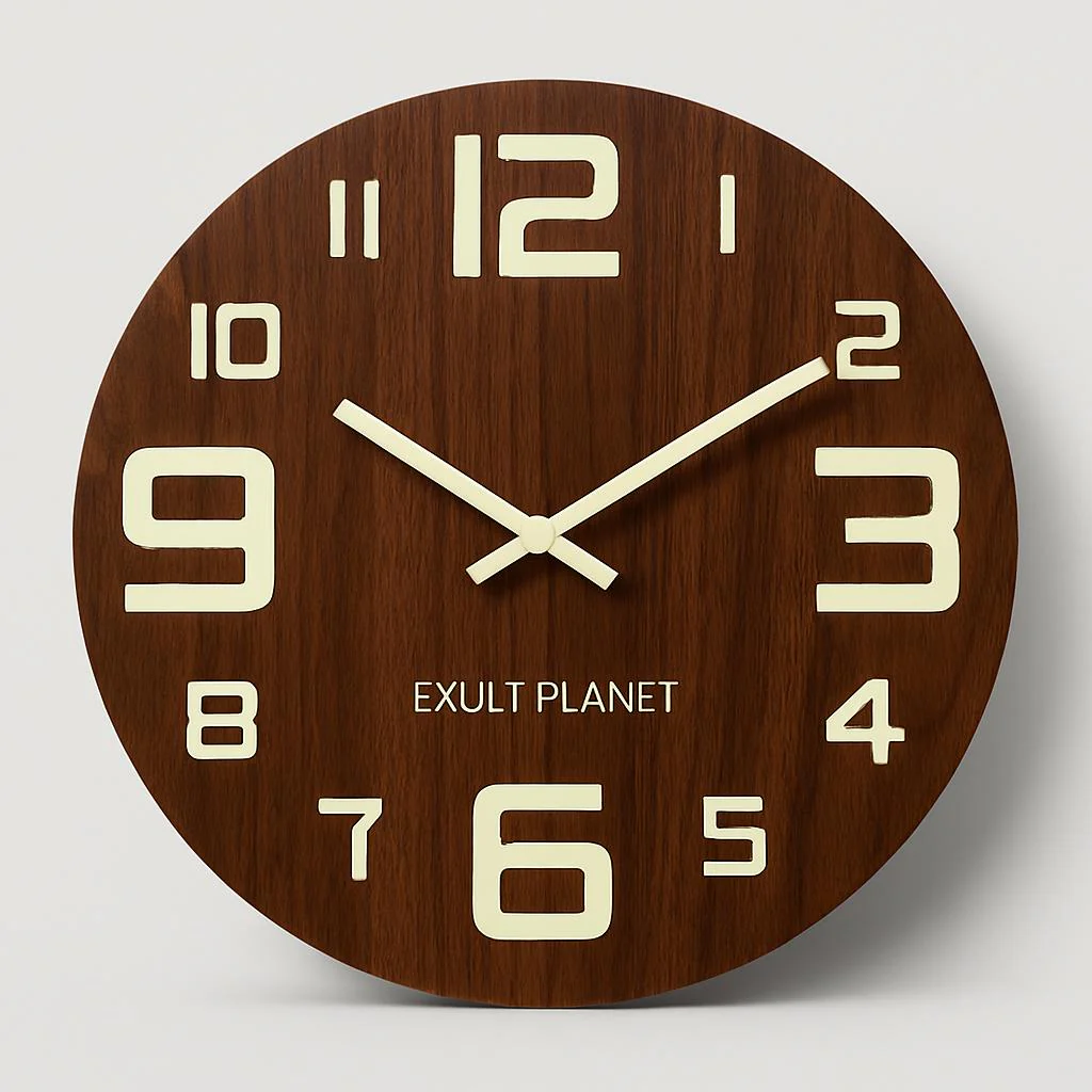 Glow in the Dark Wooden Wall Clock - Eco-Friendly Home Decor - Image 9