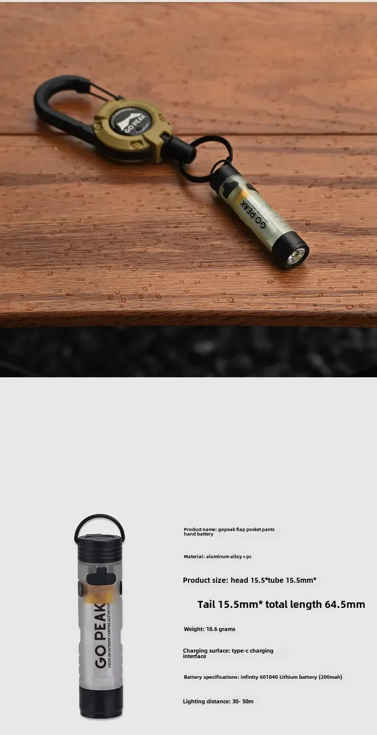 GOPEAK New Pocket Mini Flashlight Outdoor Key Clip Cap Ambient Led Long Endurance Disaster Relief Emergency 5050 Small Light - Image 13