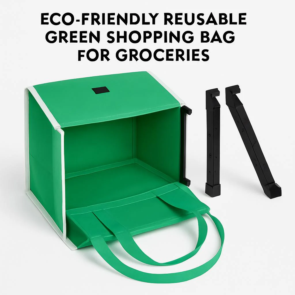 Eco-Friendly Reusable Green Shopping Bag for Groceries - Image 4