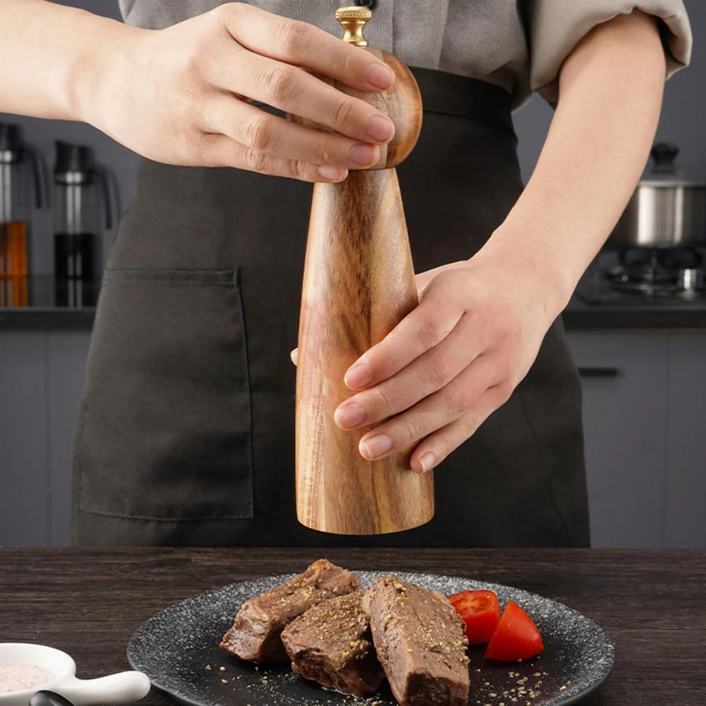 Natural Wood Salt and Pepper Grinder Set - Eco-Friendly Kitchen Essential - Image 10