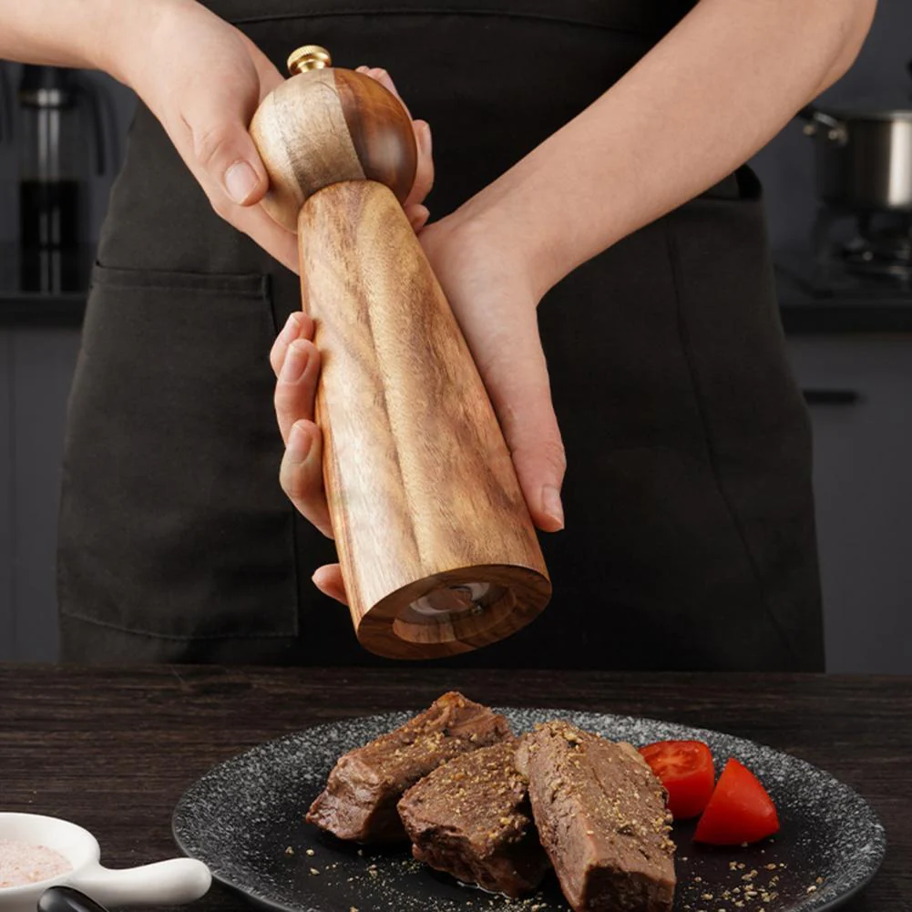 Natural Wood Salt and Pepper Grinder Set - Eco-Friendly Kitchen Essential - Image 11