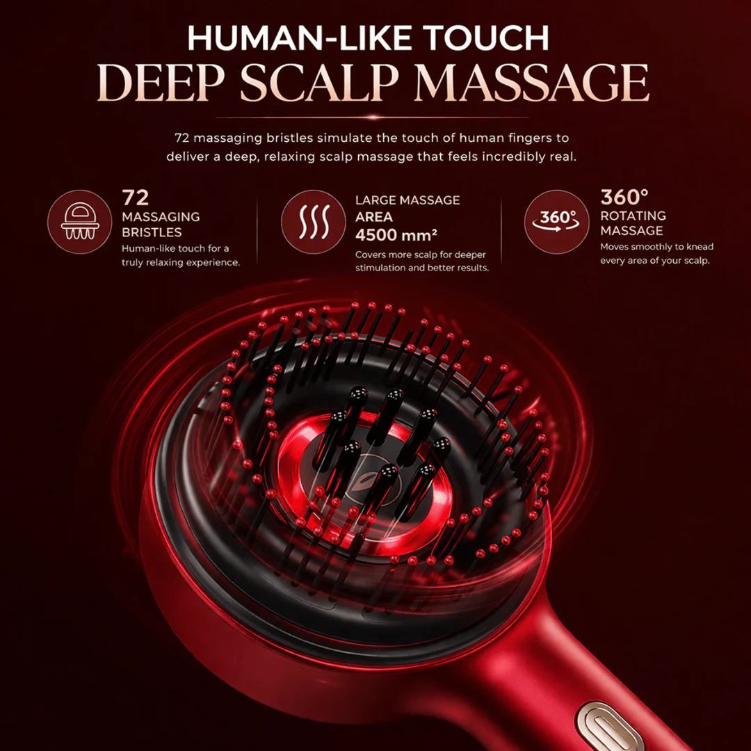 HairBella Blossom™ 3-in-1 Red Light Therapy Hair Brush - Image 4