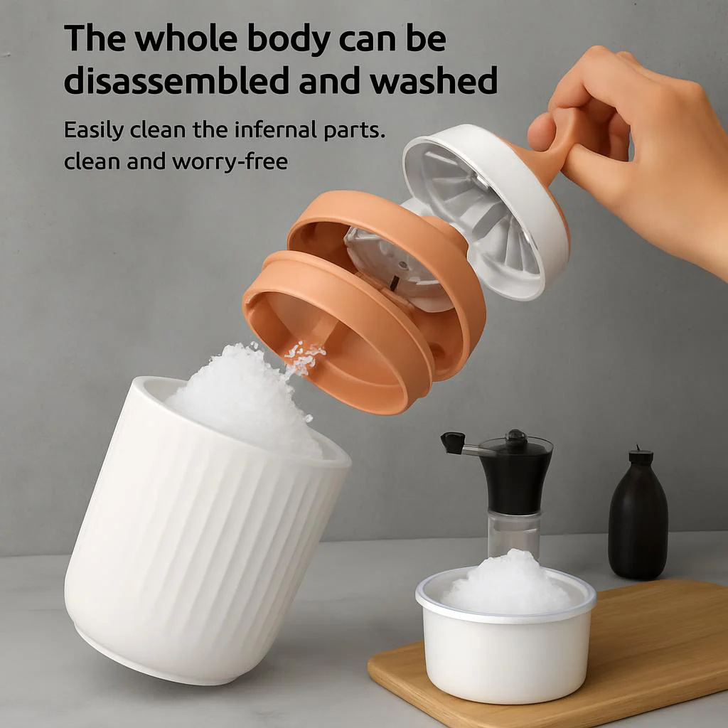 Hand Cranked Ice Shaving Machine for Smoothies - Image 8