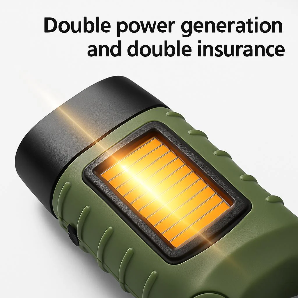 Solar Hand Crank Flashlight - Eco-Friendly Emergency Light - Image 4