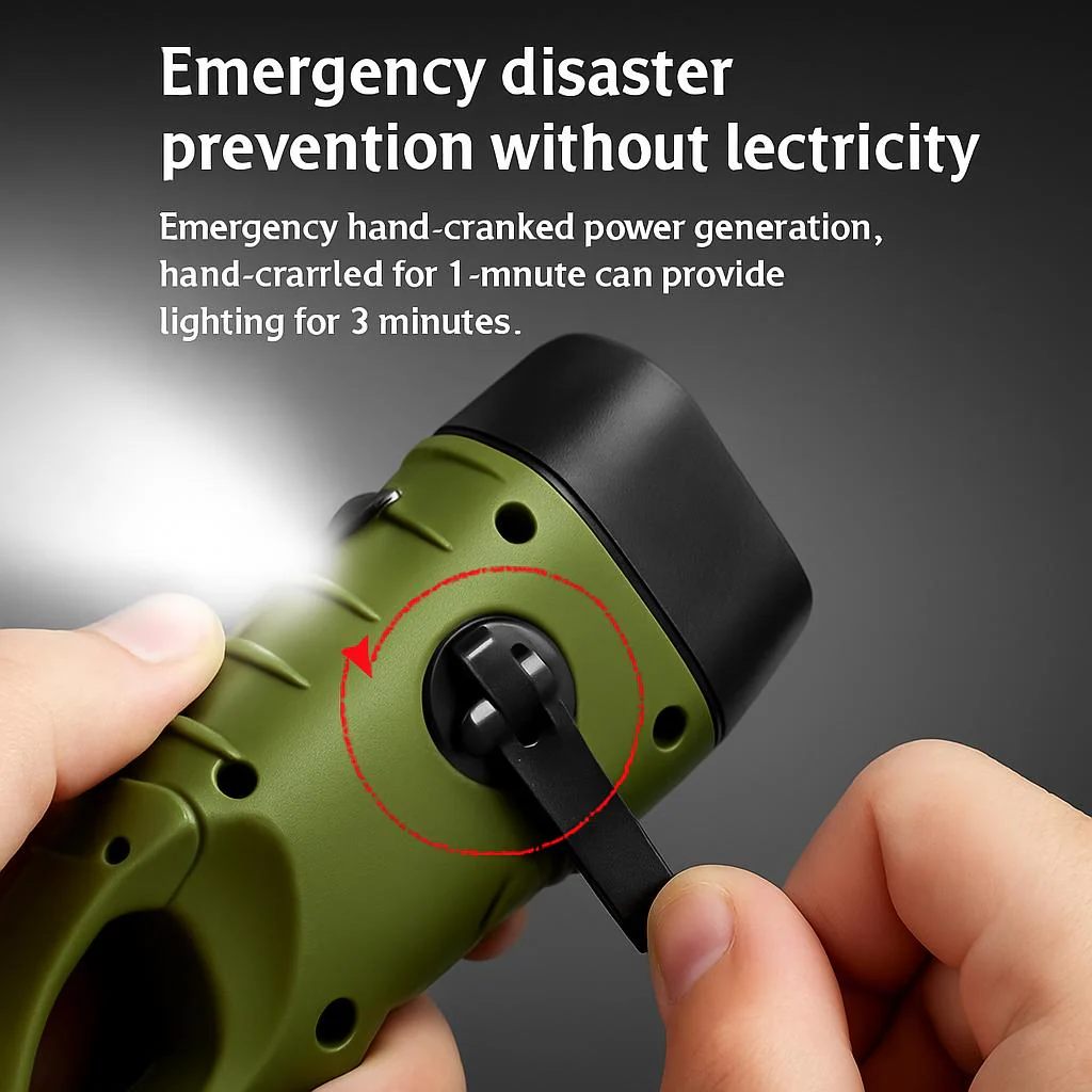 Solar Hand Crank Flashlight - Eco-Friendly Emergency Light - Image 7