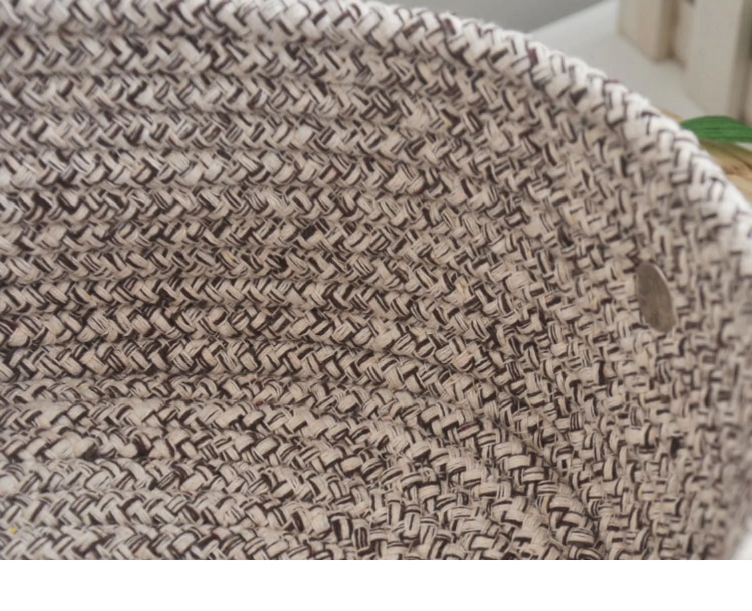 Eco-Friendly Woven Fabric Storage Baskets - Cream, Gray, Black - Image 18