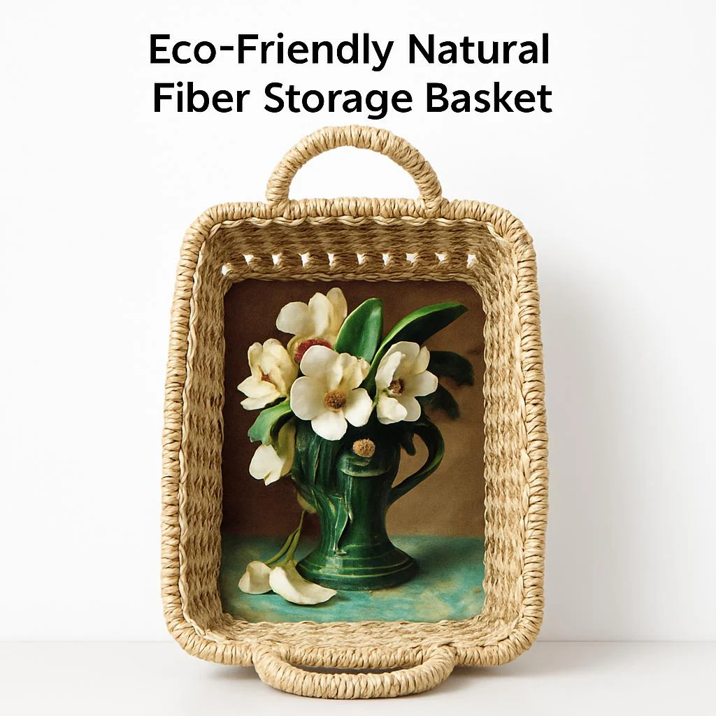Eco-Friendly Natural Fiber Storage Basket - Image 3