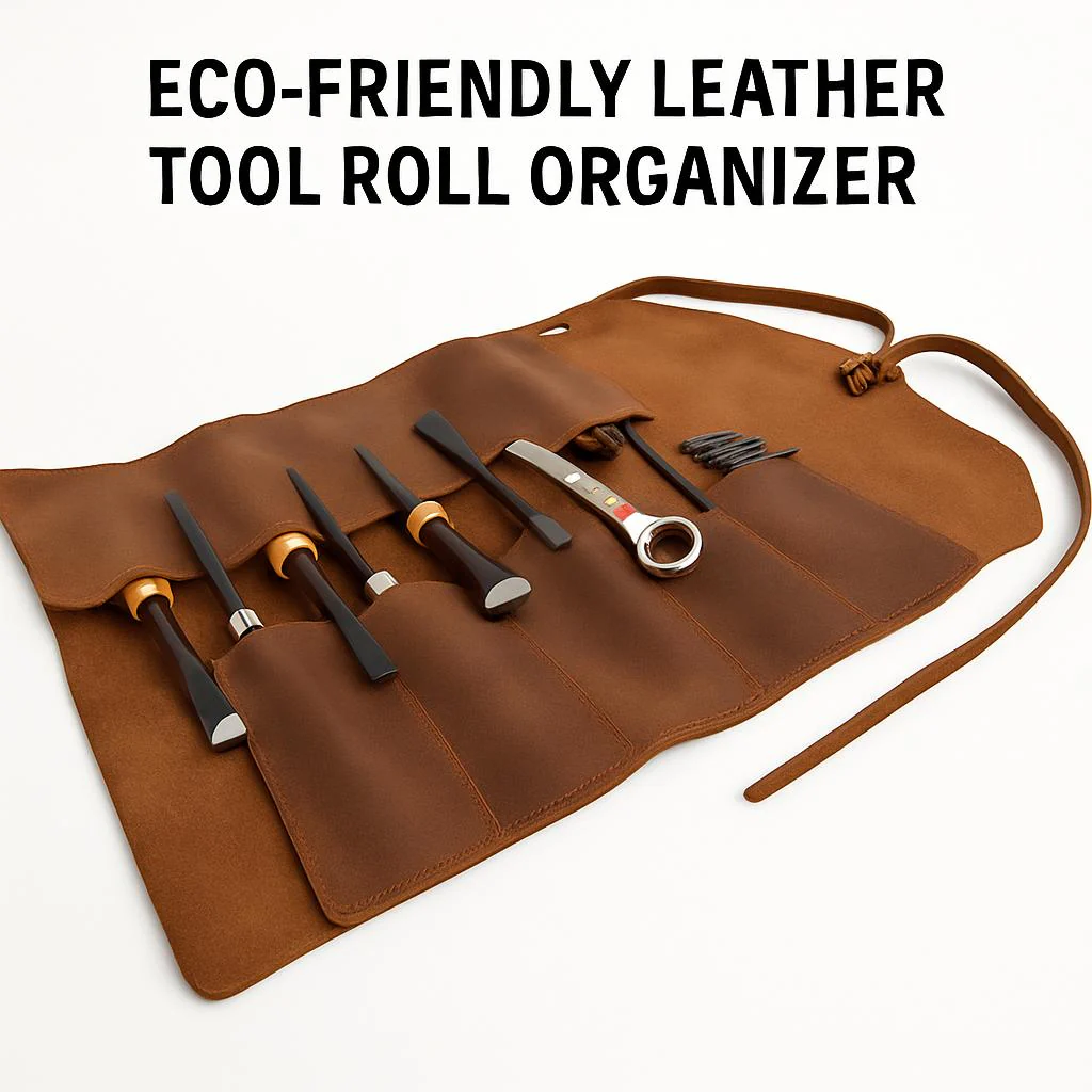 Eco-Friendly Leather Tool Roll Organizer - Image 2