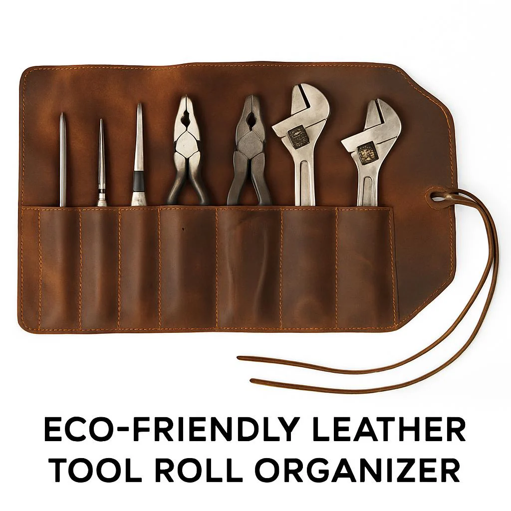 Eco-Friendly Leather Tool Roll Organizer - Image 4