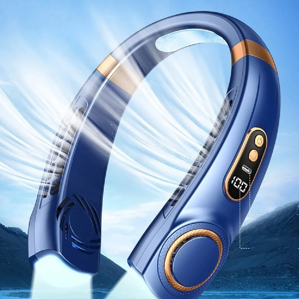Eco-Friendly Portable Neck Fan - Hands-Free Cooling with Rechargeable Battery - Image 15