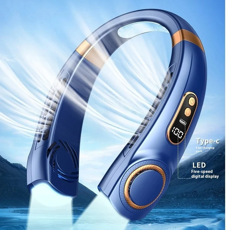 Eco-Friendly Portable Neck Fan - Hands-Free Cooling with Rechargeable Battery - Image 16