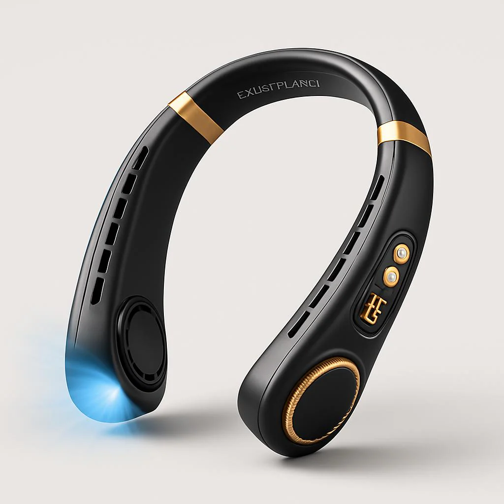 Eco-Friendly Portable Neck Fan - Hands-Free Cooling with Rechargeable Battery - Image 8
