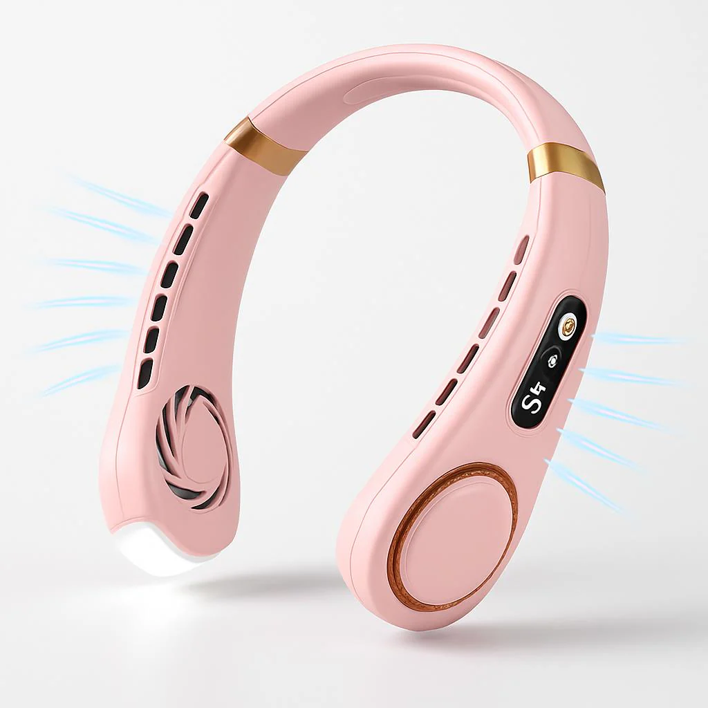Eco-Friendly Portable Neck Fan - Hands-Free Cooling with Rechargeable Battery - Image 9