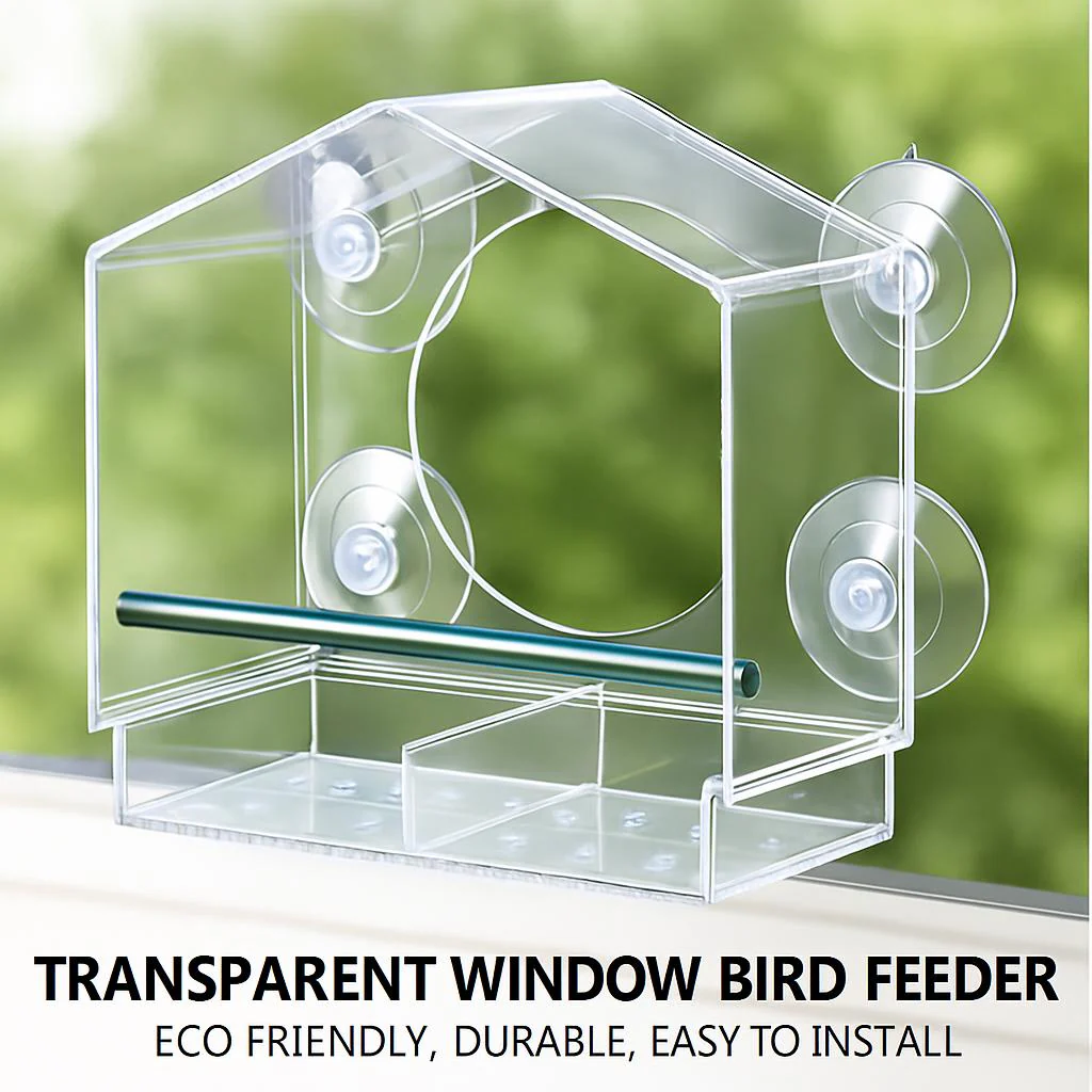 Transparent Window Bird Feeder - Eco-Friendly, Durable, Easy to Install - Image 3
