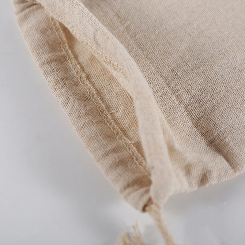Eco-Friendly Reusable Bread Bags - Natural Beige Cotton with Drawstring - Image 11