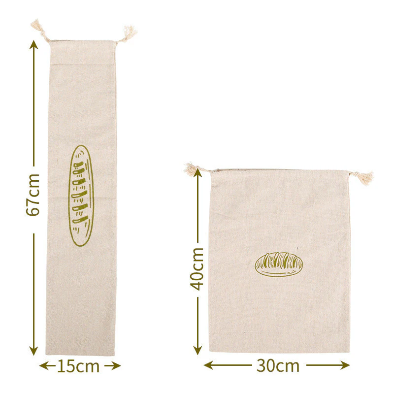 Eco-Friendly Reusable Bread Bags - Natural Beige Cotton with Drawstring - Image 12