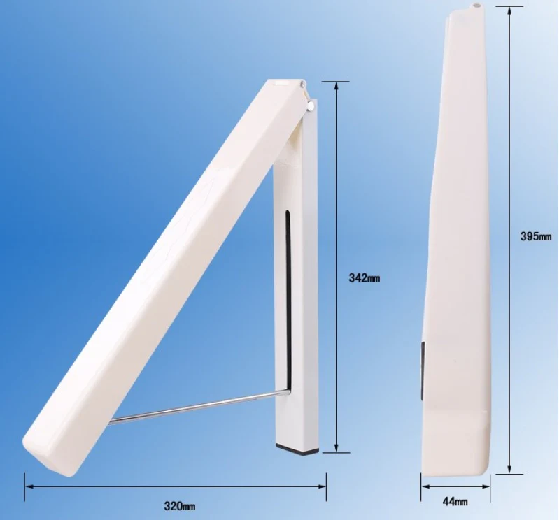 Space-Saving Folding Retractable Clothes Rack - Wall-Mounted, White - Image 16
