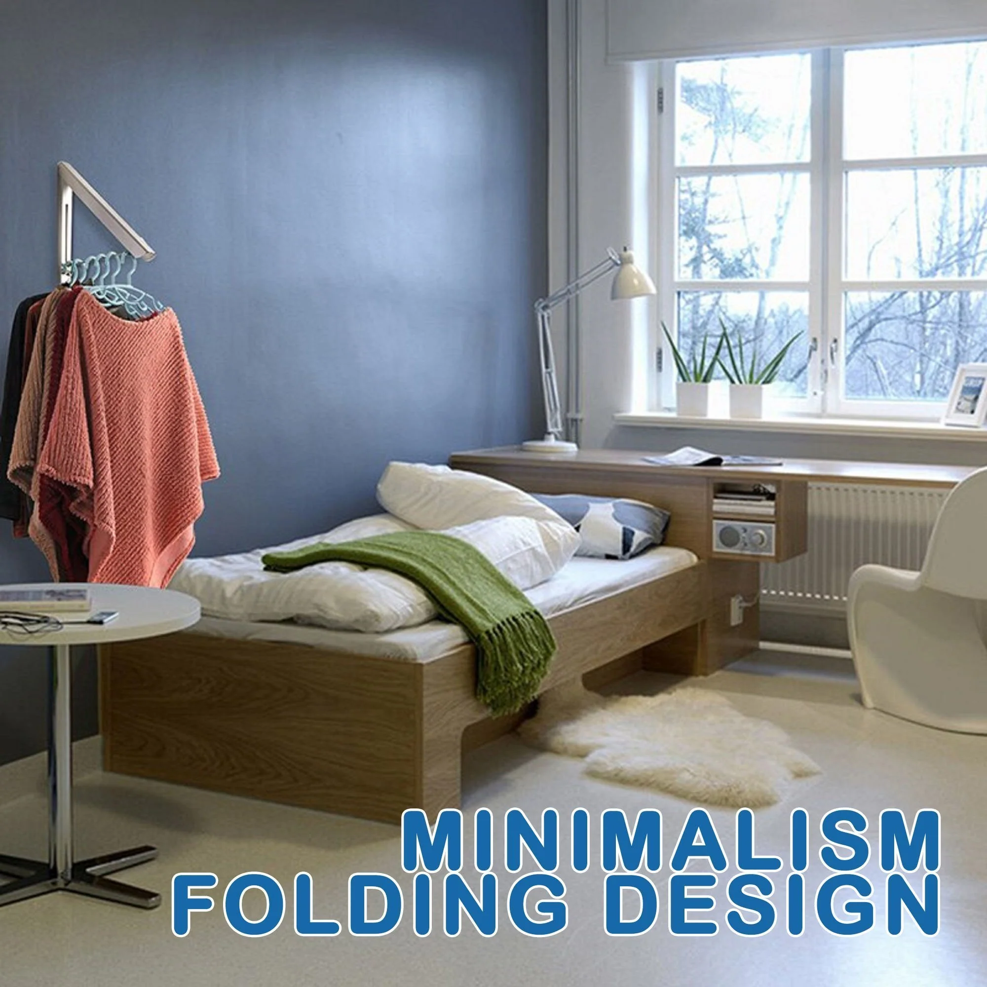 Space-Saving Folding Retractable Clothes Rack - Wall-Mounted, White - Image 19