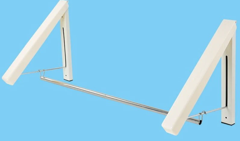 Space-Saving Folding Retractable Clothes Rack - Wall-Mounted, White - Image 24