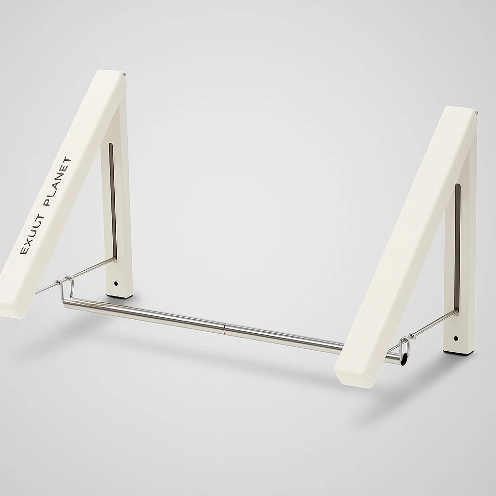 Space-Saving Folding Retractable Clothes Rack - Wall-Mounted, White - Image 3