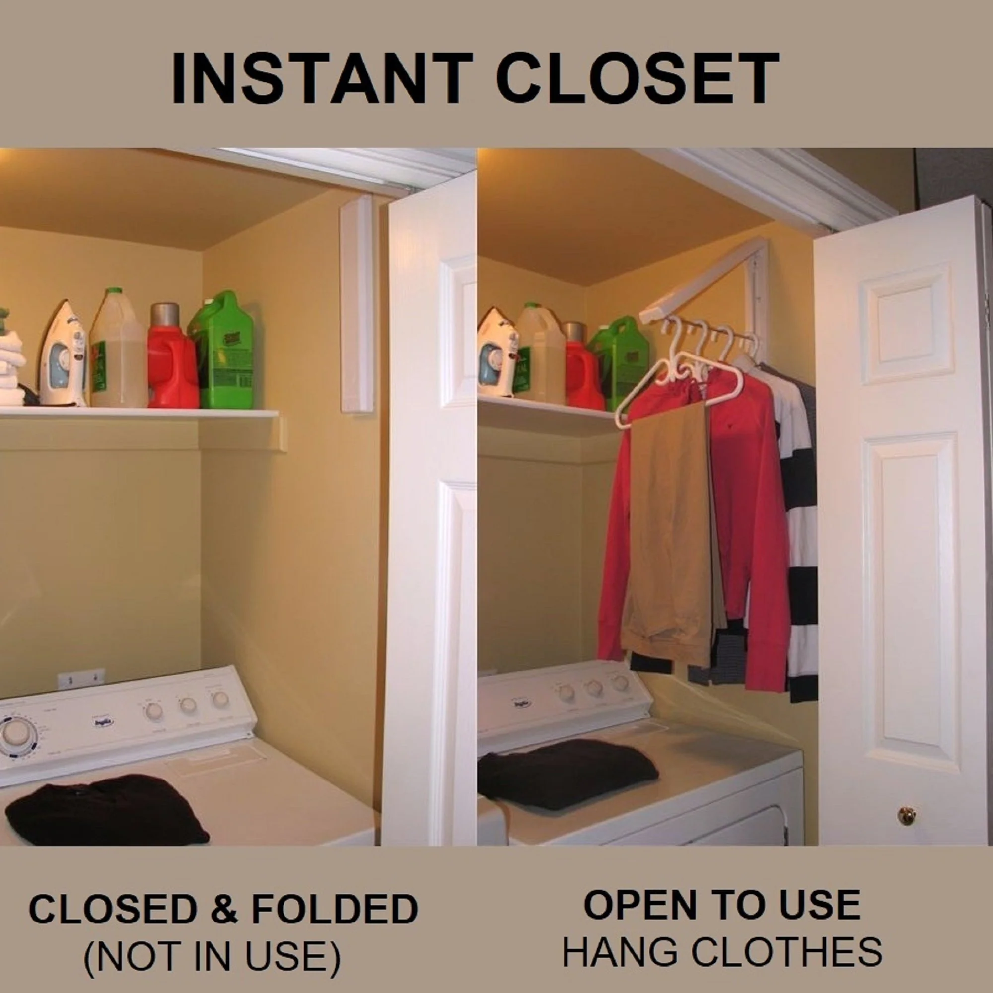 Space-Saving Folding Retractable Clothes Rack - Wall-Mounted, White - Image 6