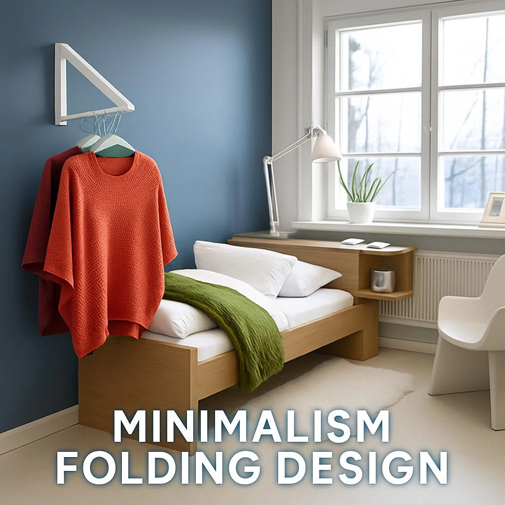 Space-Saving Folding Retractable Clothes Rack - Wall-Mounted, White - Image 9