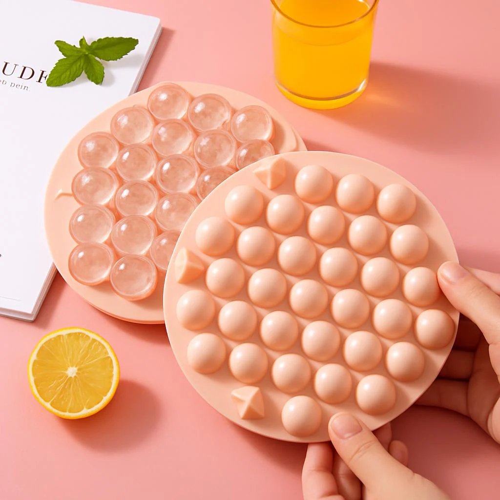 Circular Silicone Ice Cube Tray - Eco-Friendly Reusable Ice Mold - Image 3