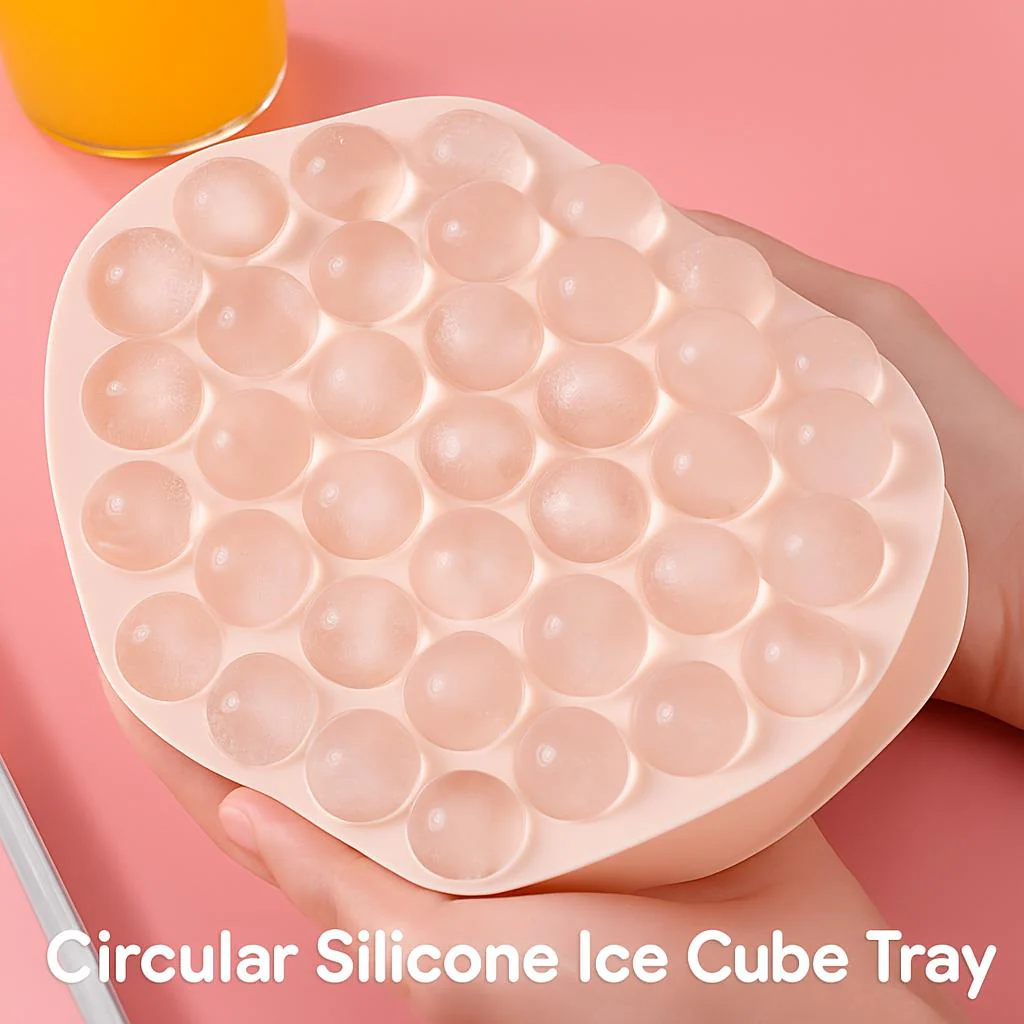 Circular Silicone Ice Cube Tray - Eco-Friendly Reusable Ice Mold - Image 5