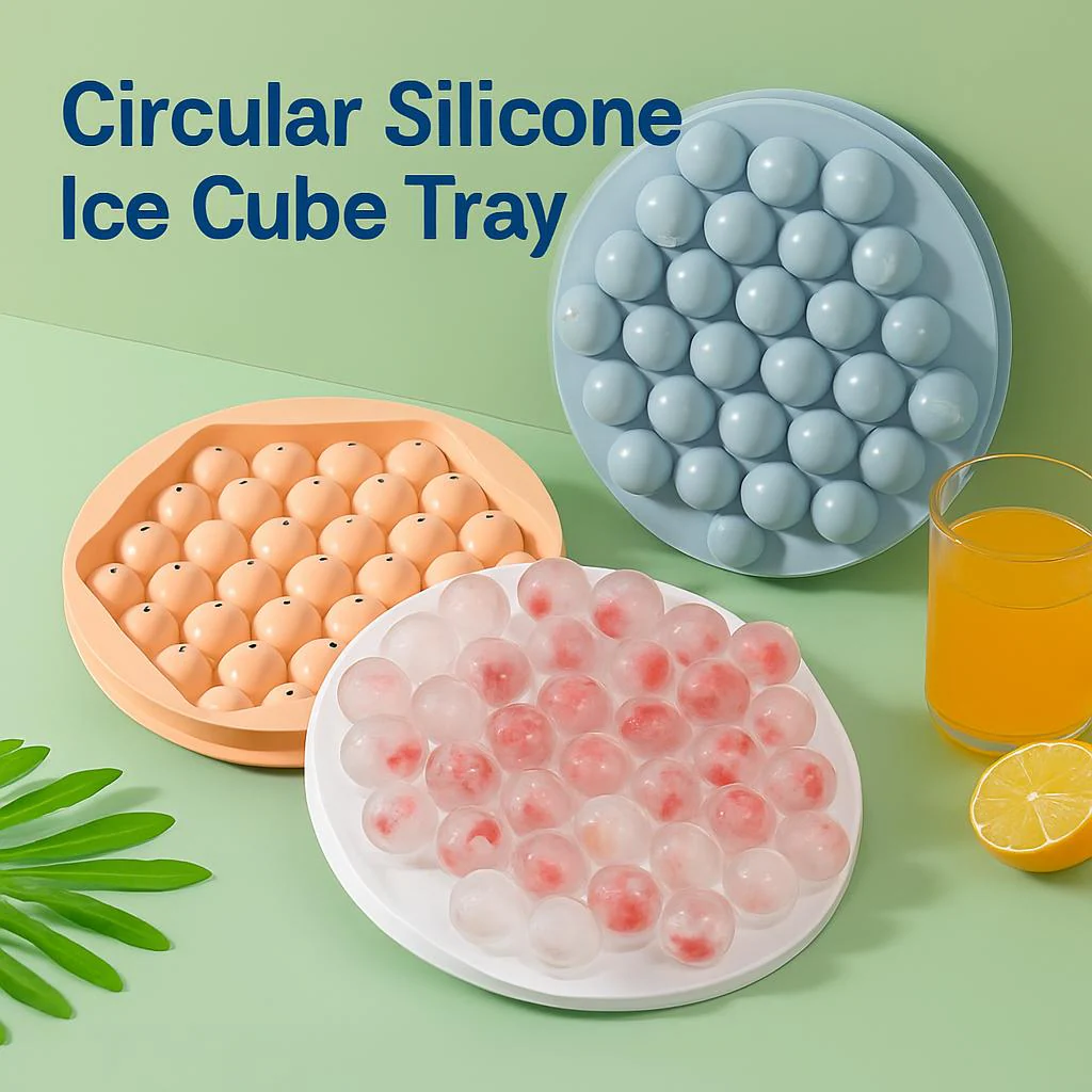 Circular Silicone Ice Cube Tray - Eco-Friendly Reusable Ice Mold - Image 6