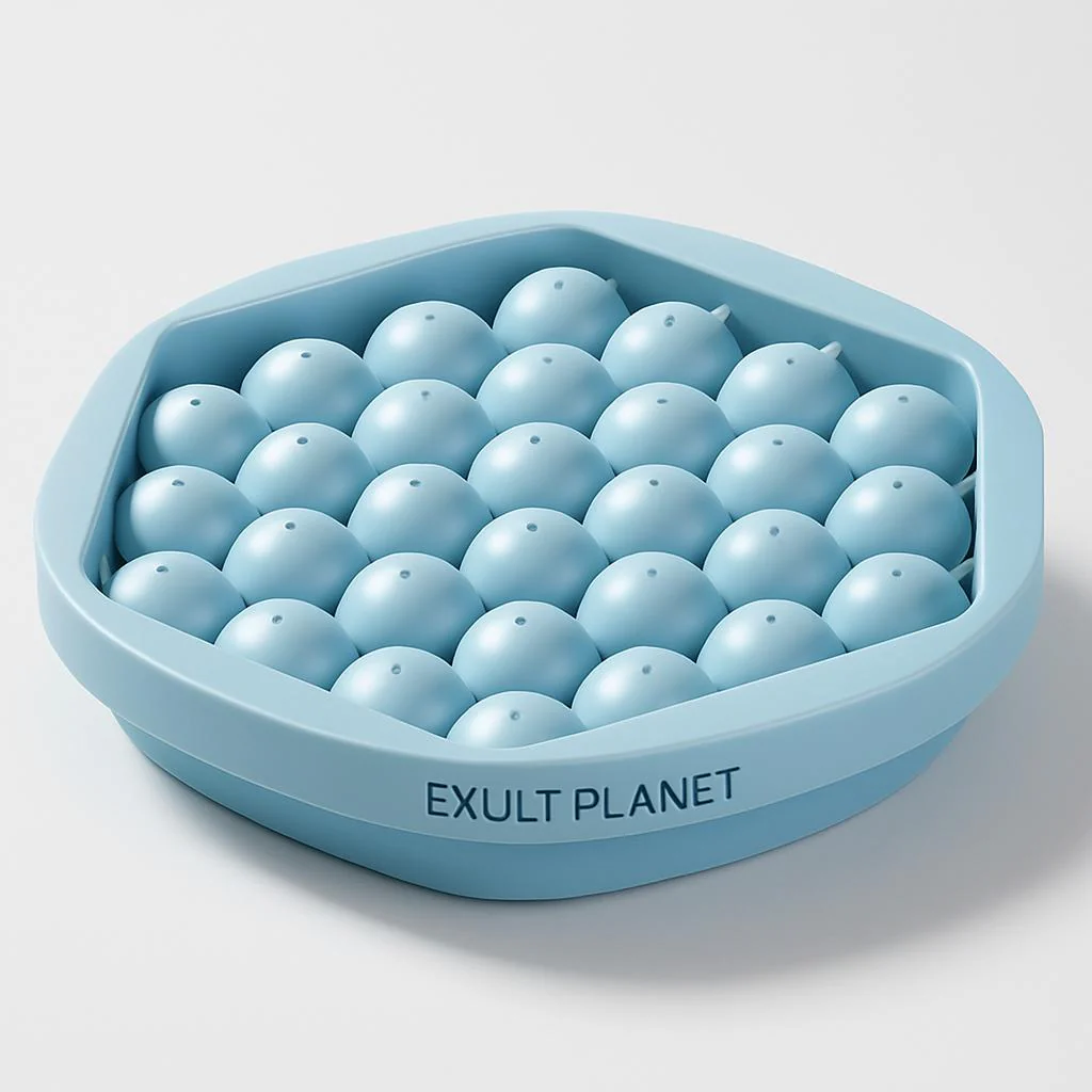 Circular Silicone Ice Cube Tray - Eco-Friendly Reusable Ice Mold - Image 8