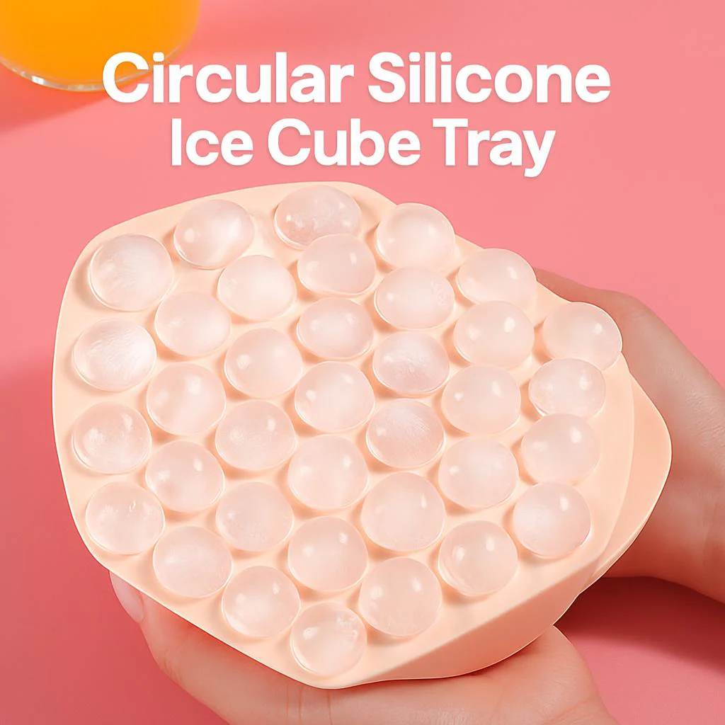 Circular Silicone Ice Cube Tray - Eco-Friendly Reusable Ice Mold - Image 9