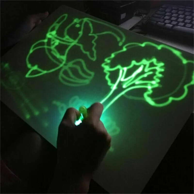 Hot Small Size Luminous Magic Drawing Board Light In Dark Children Kids Paint Toy DIY Educaitonal Boy Girl Educational Toys - Image 5