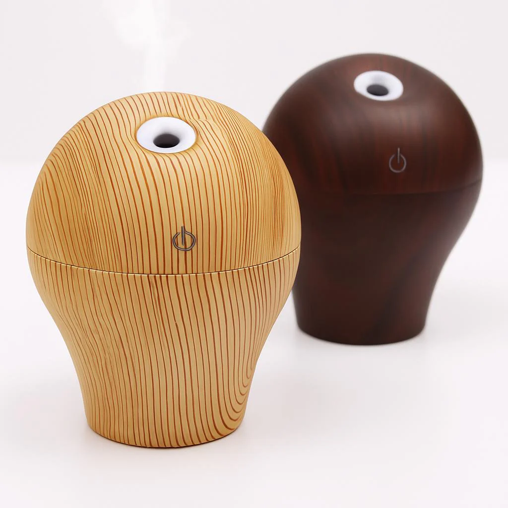 Compact Water-Saving Dark Wood Grain Humidifier for Eco-Friendly Homes - Image 3