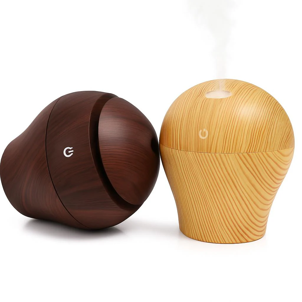 Compact Water-Saving Dark Wood Grain Humidifier for Eco-Friendly Homes - Image 4