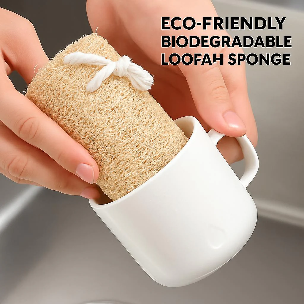 Eco-Friendly Biodegradable Loofah Sponge Dish Cloth - Image 4