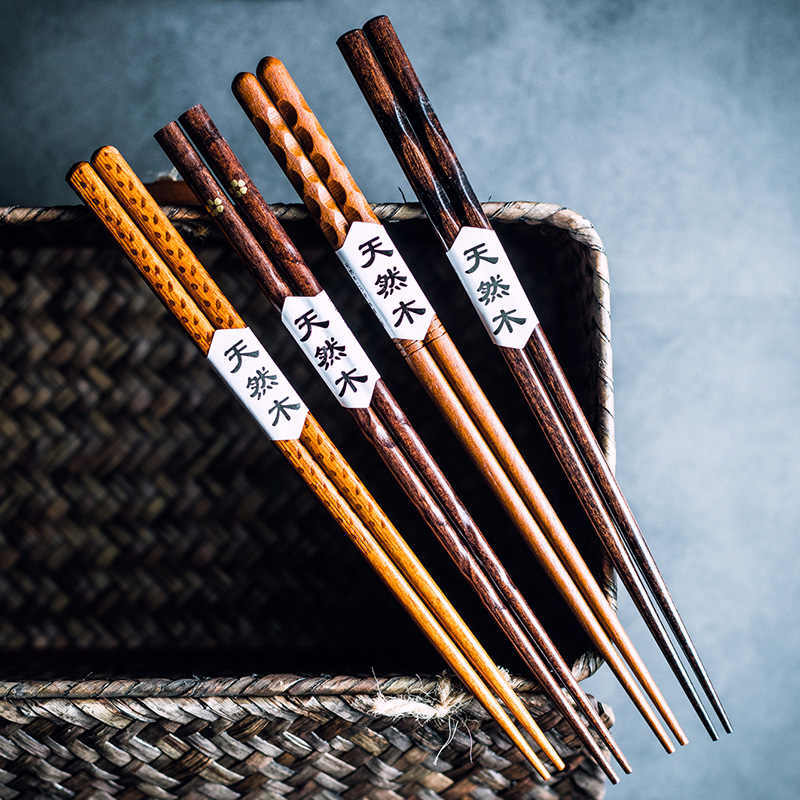 Eco-Friendly Reusable Wooden Chopsticks with Textured Grip - Image 15