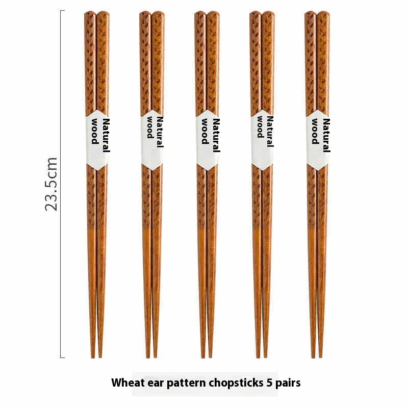 Eco-Friendly Reusable Wooden Chopsticks with Textured Grip - Image 18