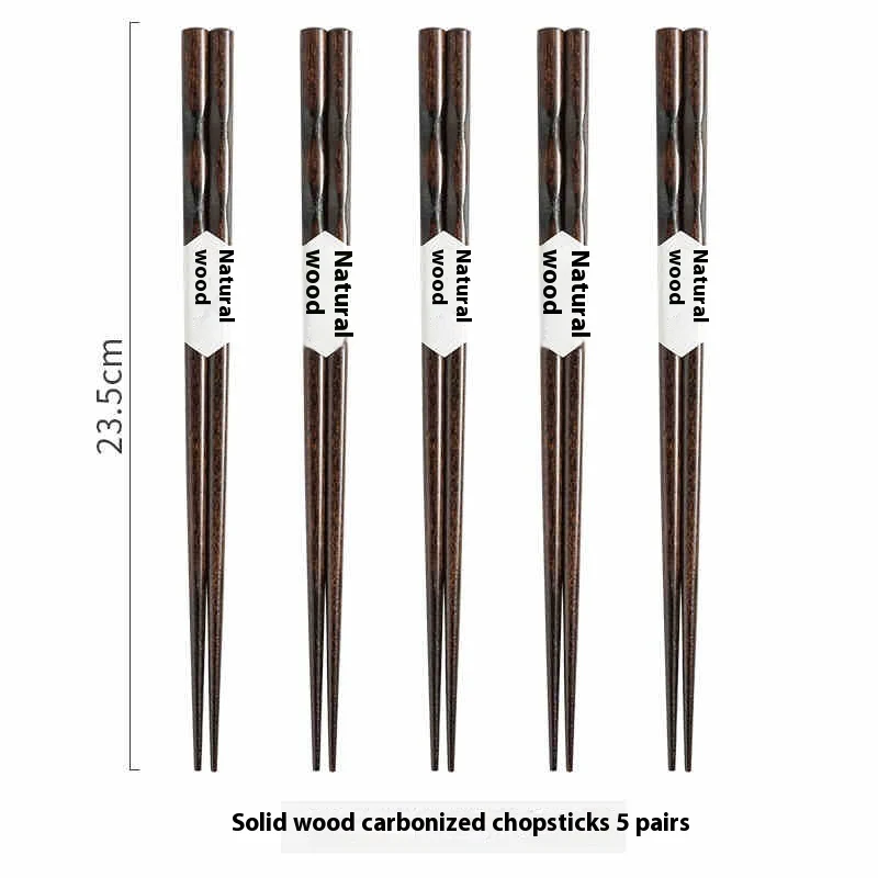 Eco-Friendly Reusable Wooden Chopsticks with Textured Grip - Image 22